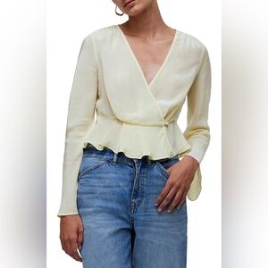 New Without Tags Madewell Women’s Bell Sleeve Wrap Top Size 6